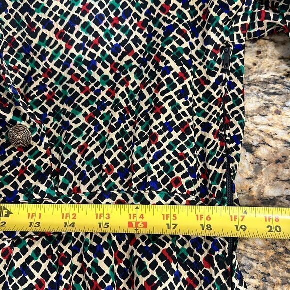 Conchita Vintage Abstract Print 3/4 Sleeve Midi Dress Size L - Picture 7 of 9